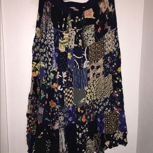 Patchwork Hippy Drawstring Skirt